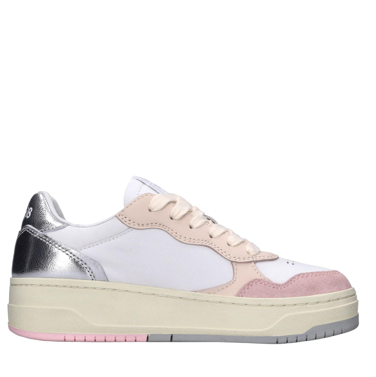 Sneakers in glitter e pelle 