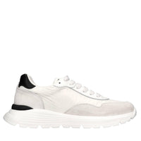 Sneakers in pelle e tessuto 