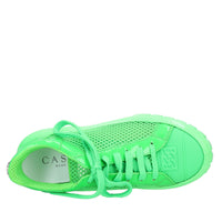 Sneakers in pelle e tessuto 