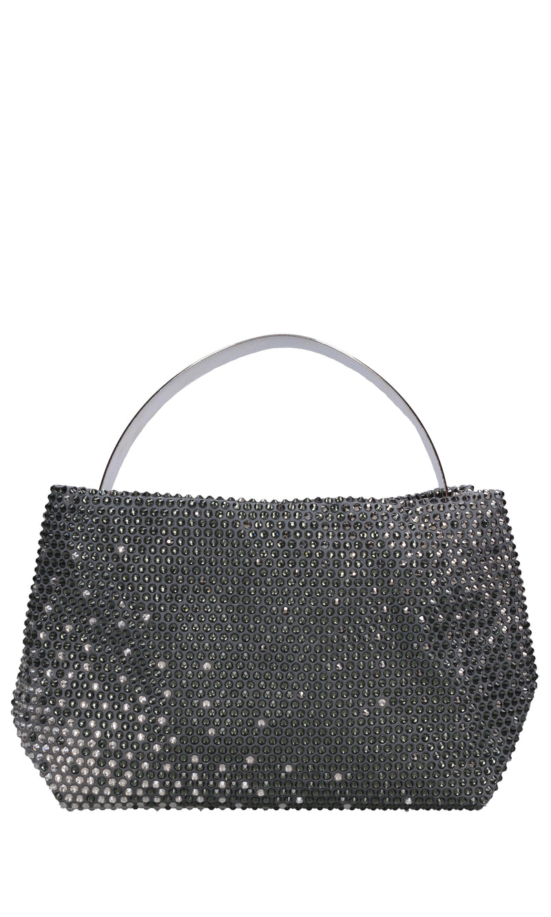 Borsa lyr satin in tessuto e strass 