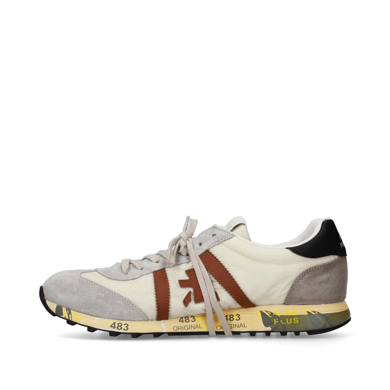Sneakers in pelle ecopelle e tessuto 