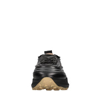 Sneakers in pelle e tessuto 
