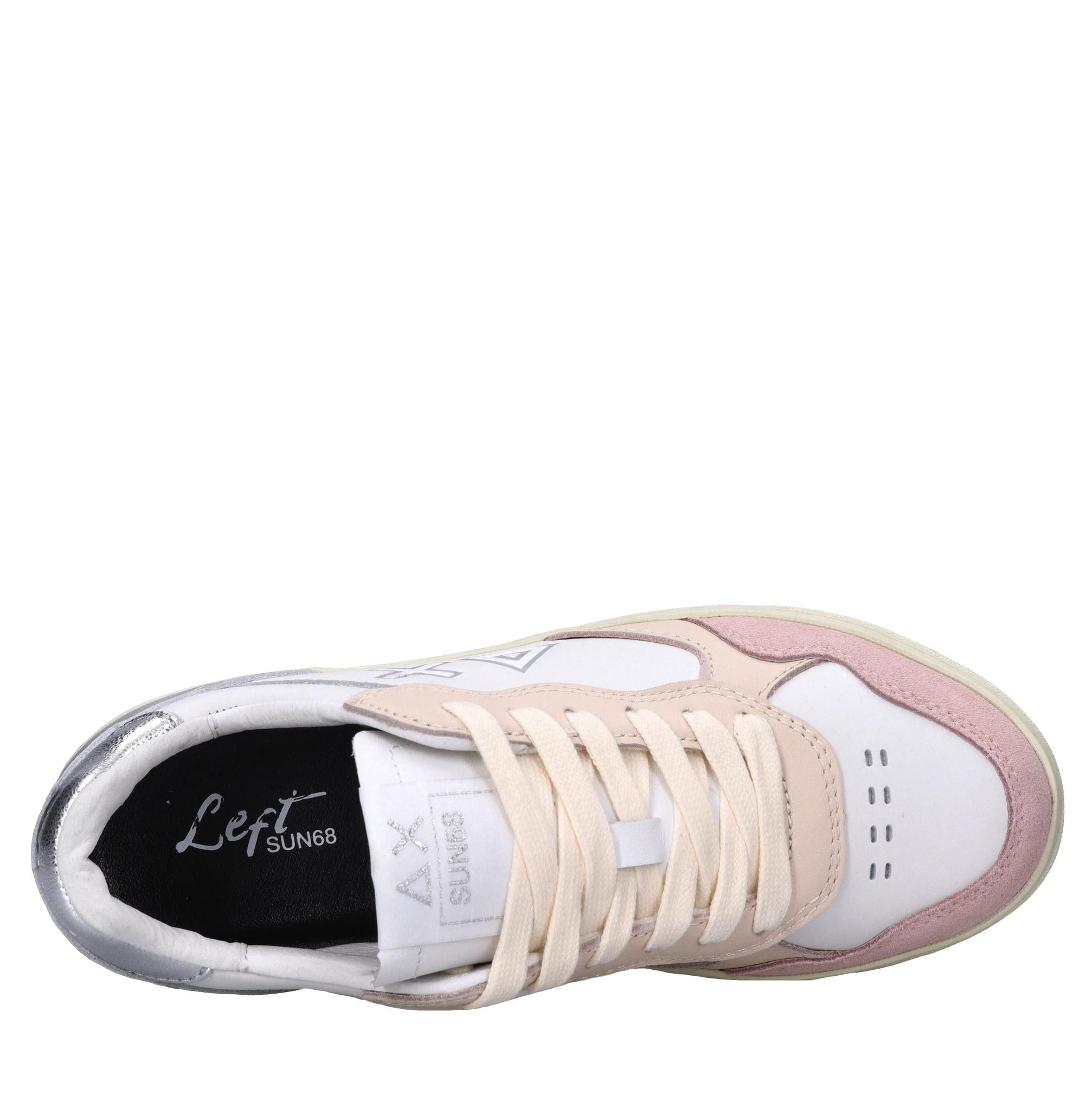 Sneakers in glitter e pelle 