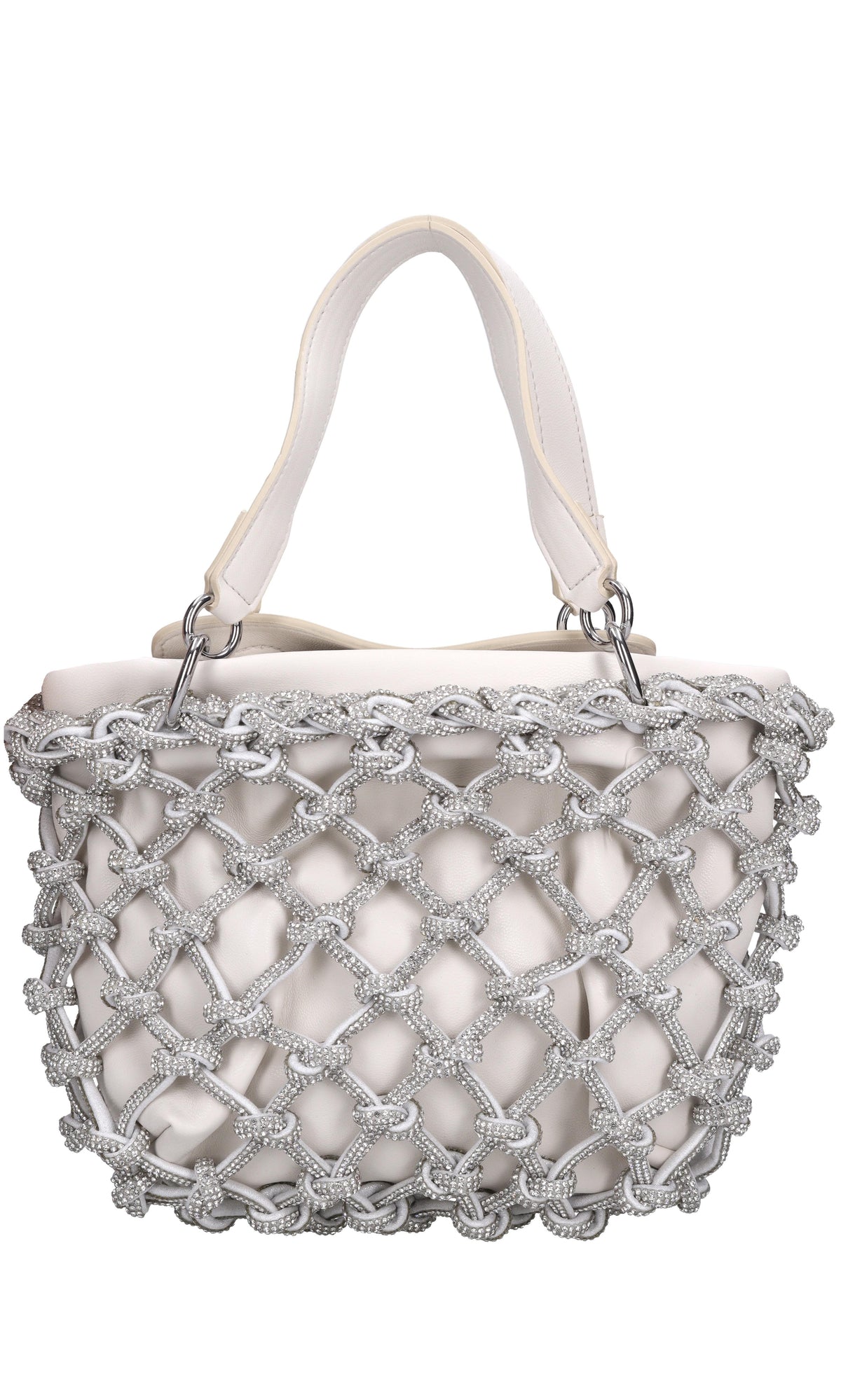 Borsa in ecopelle e strass modello Kobo Knots 