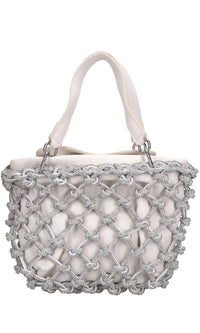 Borsa in ecopelle e strass modello Kobo Knots 