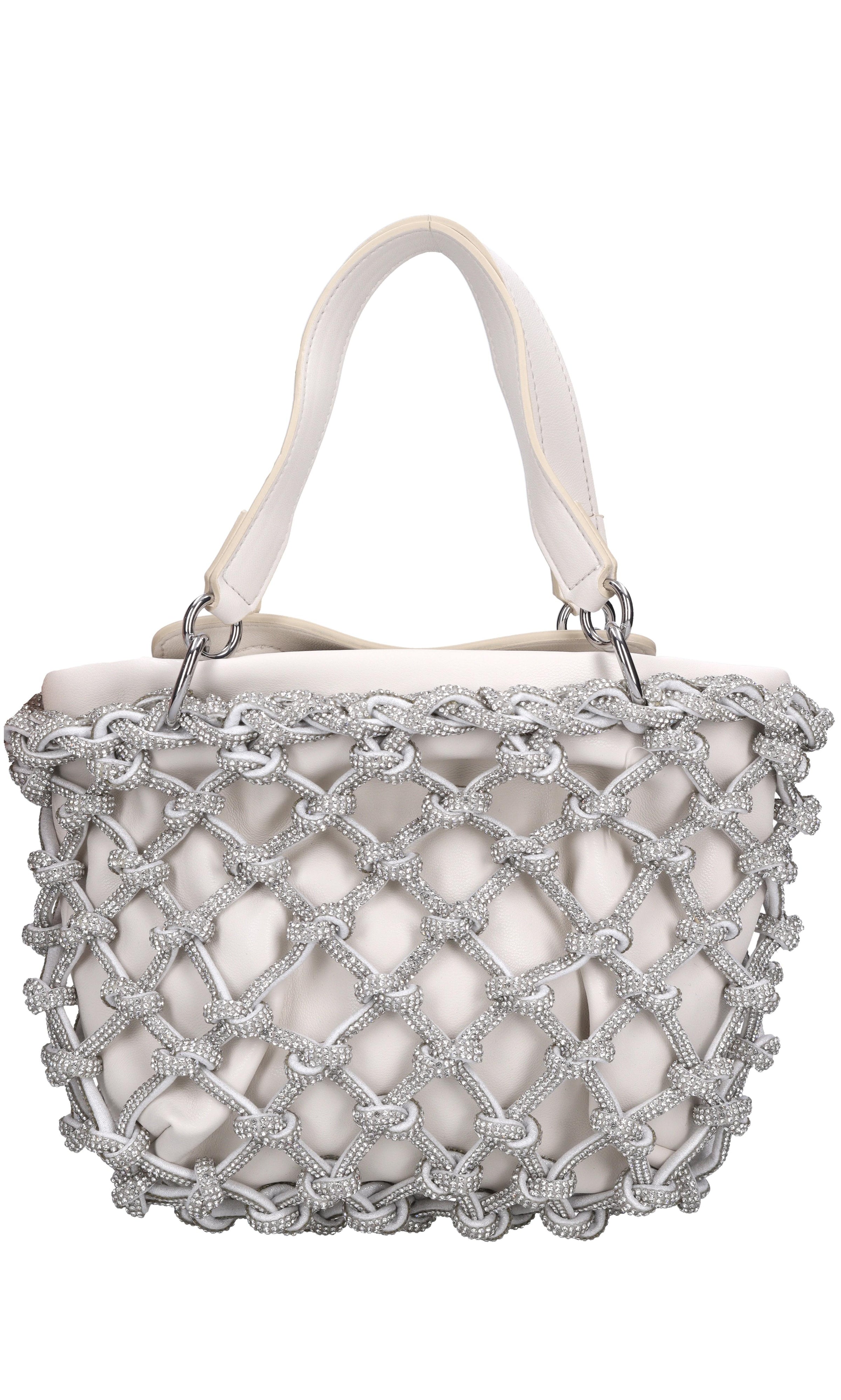 Borsa in ecopelle e strass modello Kobo Knots 