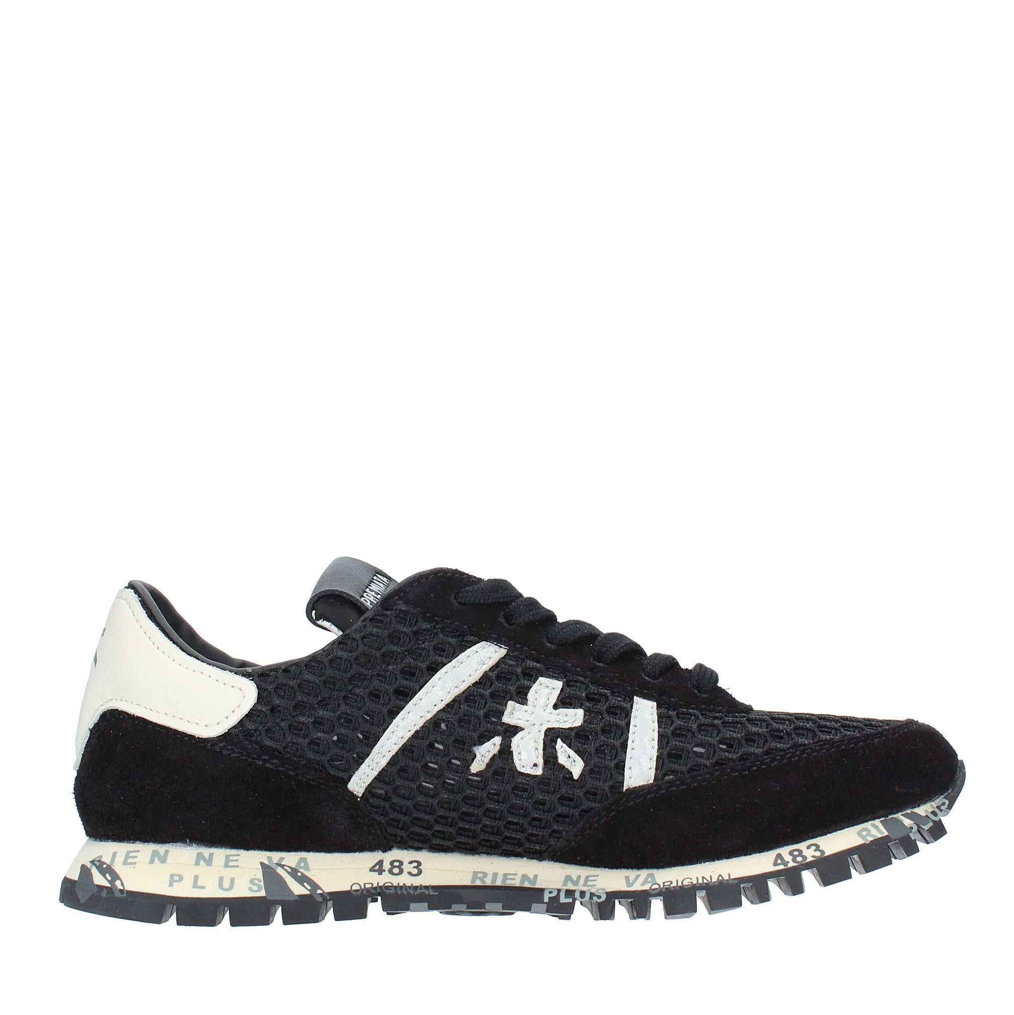 Sneakers in camoscio e tessuto 