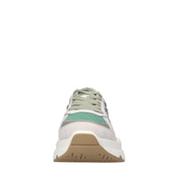 Sneakers in pelle,tessuto e strass 