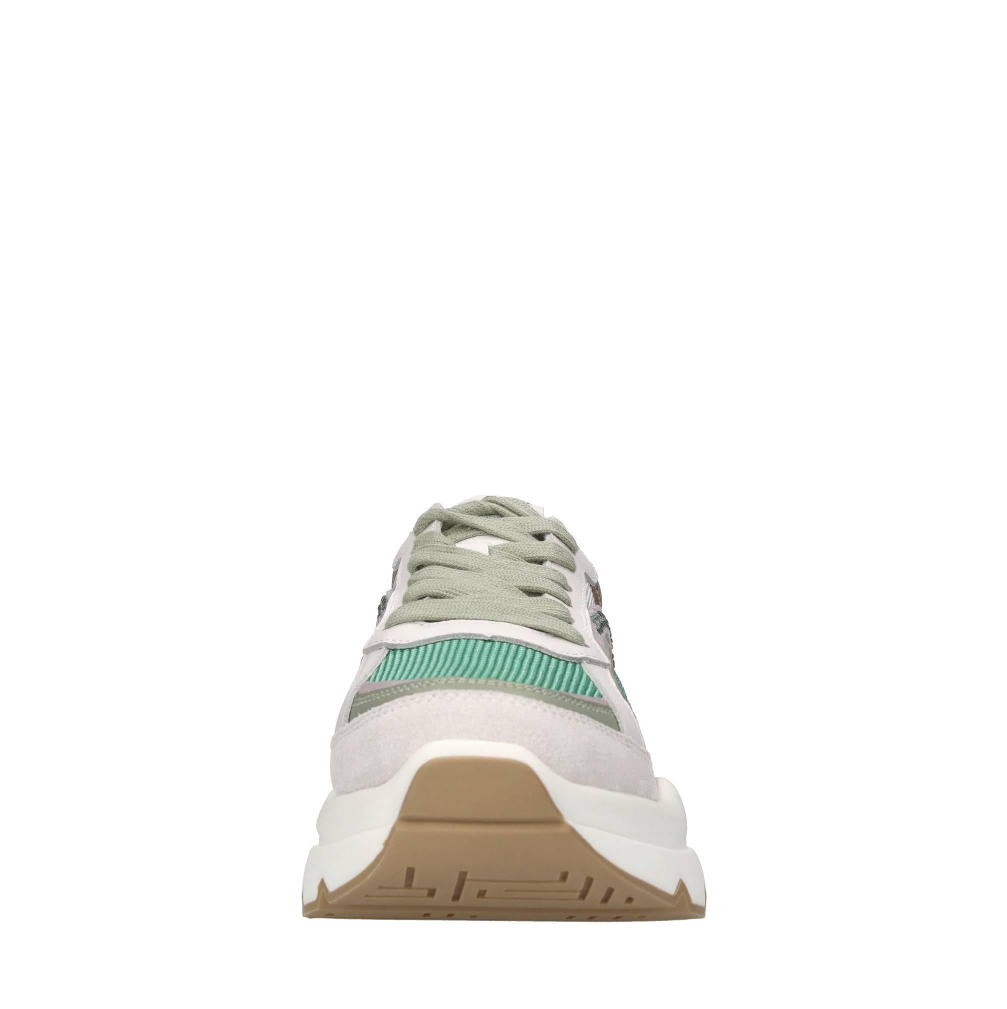 Sneakers in pelle,tessuto e strass 