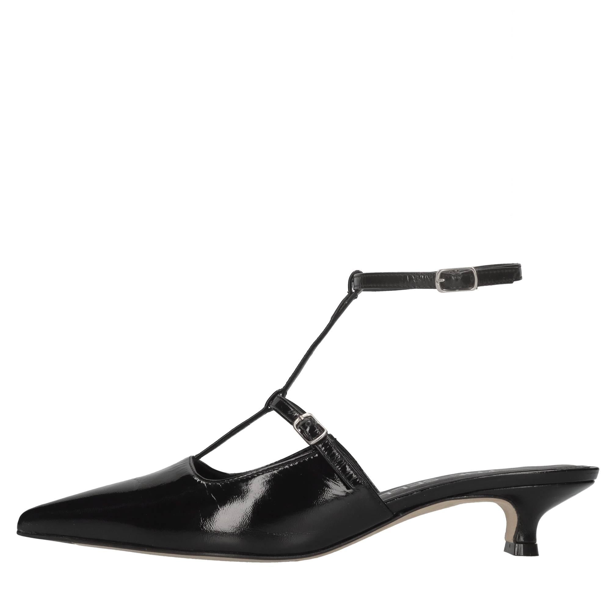Décolleté slingback in pelle 