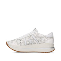 Sneakers in pelle e tessuto 