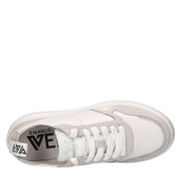 Sneakers in pelle e tessuto 