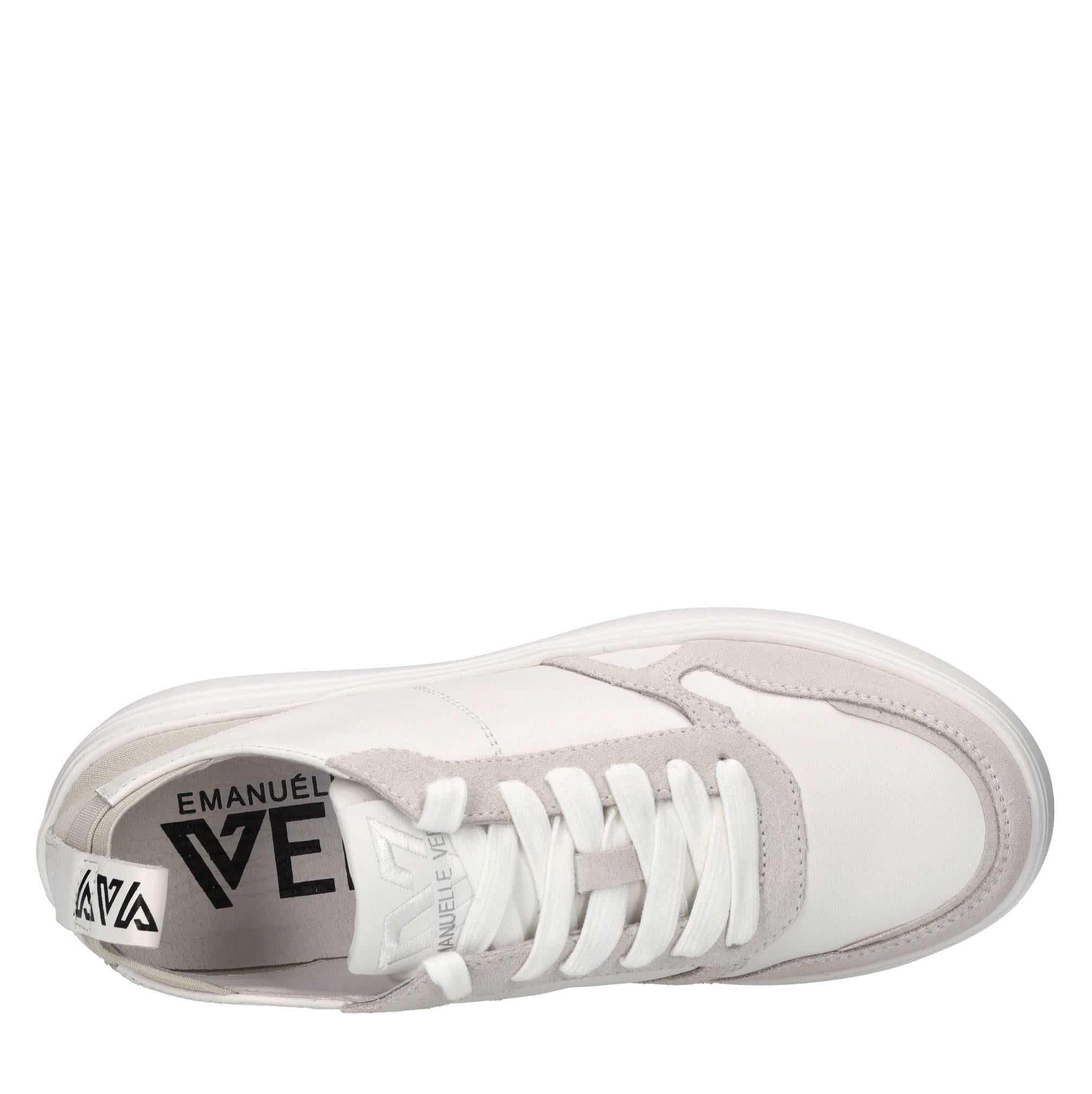 Sneakers in pelle e tessuto 