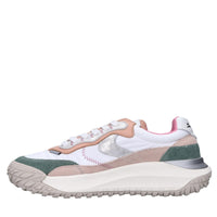 Sneakers in pelle e tessuto 