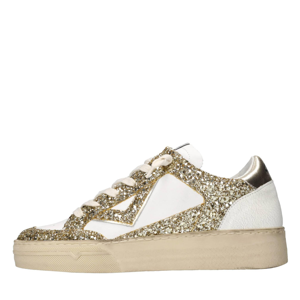 Sneakers in pelle e glitter 