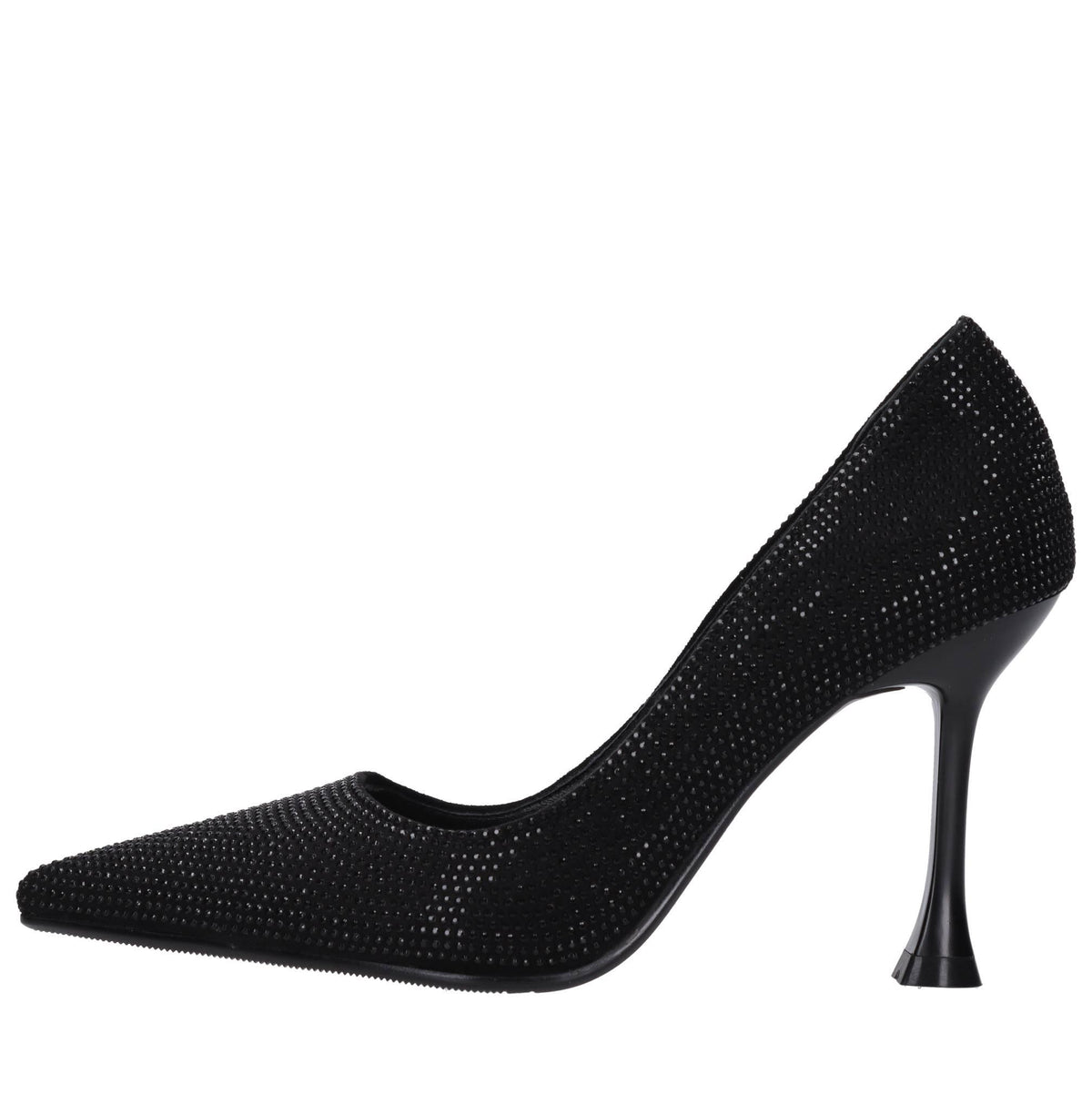 Décolleté in tessuto e strass 