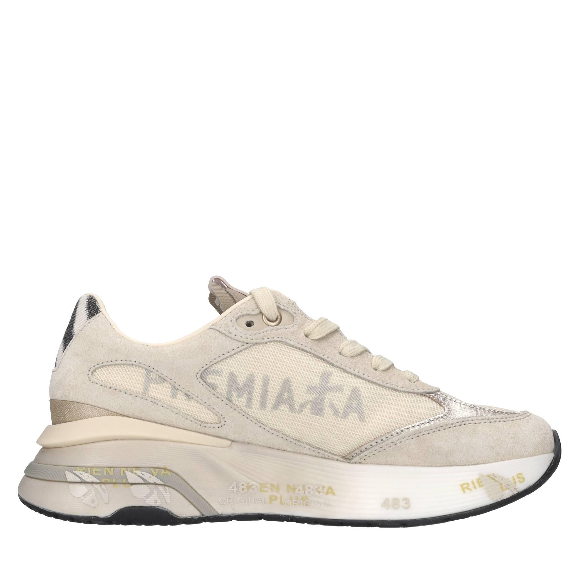 Sneakers in tessuto pelle ed ecopelle 