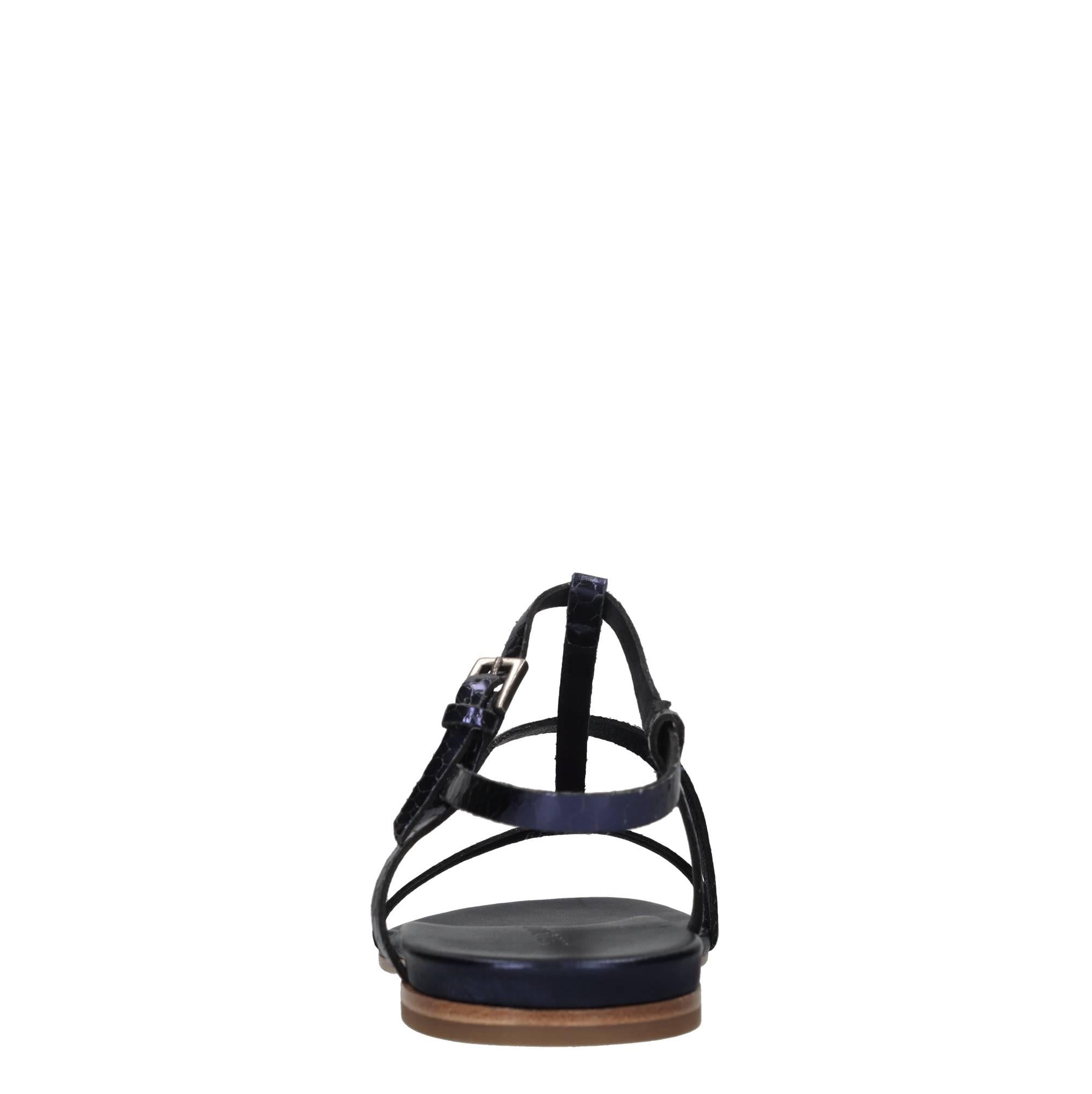 Sandali flat in pelle 