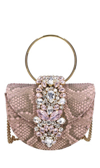 Borsa mini brigitte python in tessuto 