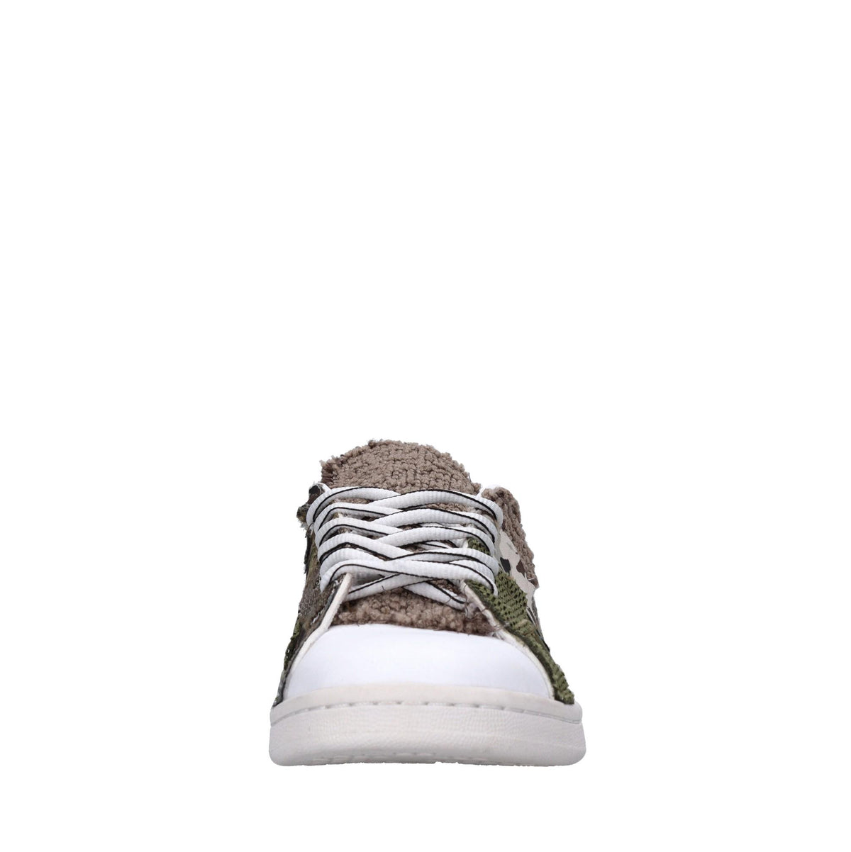 Sneakers in pelle e tessuto 