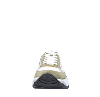 Sneakers in pelle e tessuto 