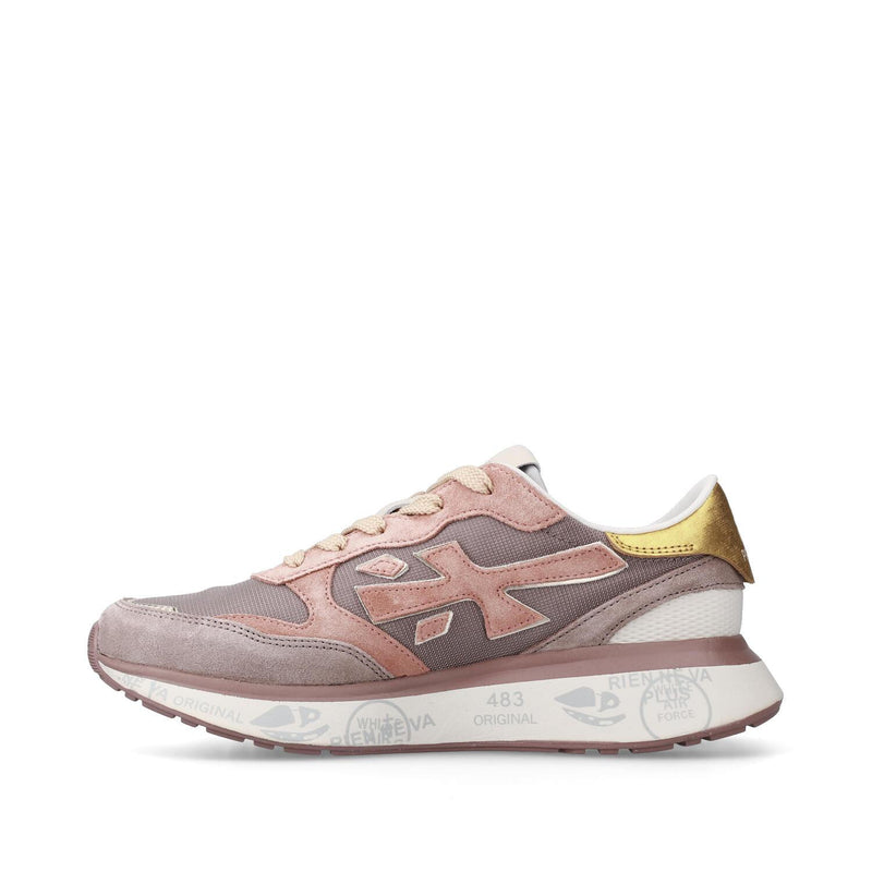 Sneakers Lauryn Var 7801 in pelle, ecopelle e tessuto 