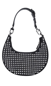Borsa in ecopelle tessuto e strass 
