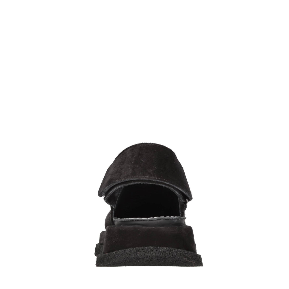 Mules in camoscio e pelle 