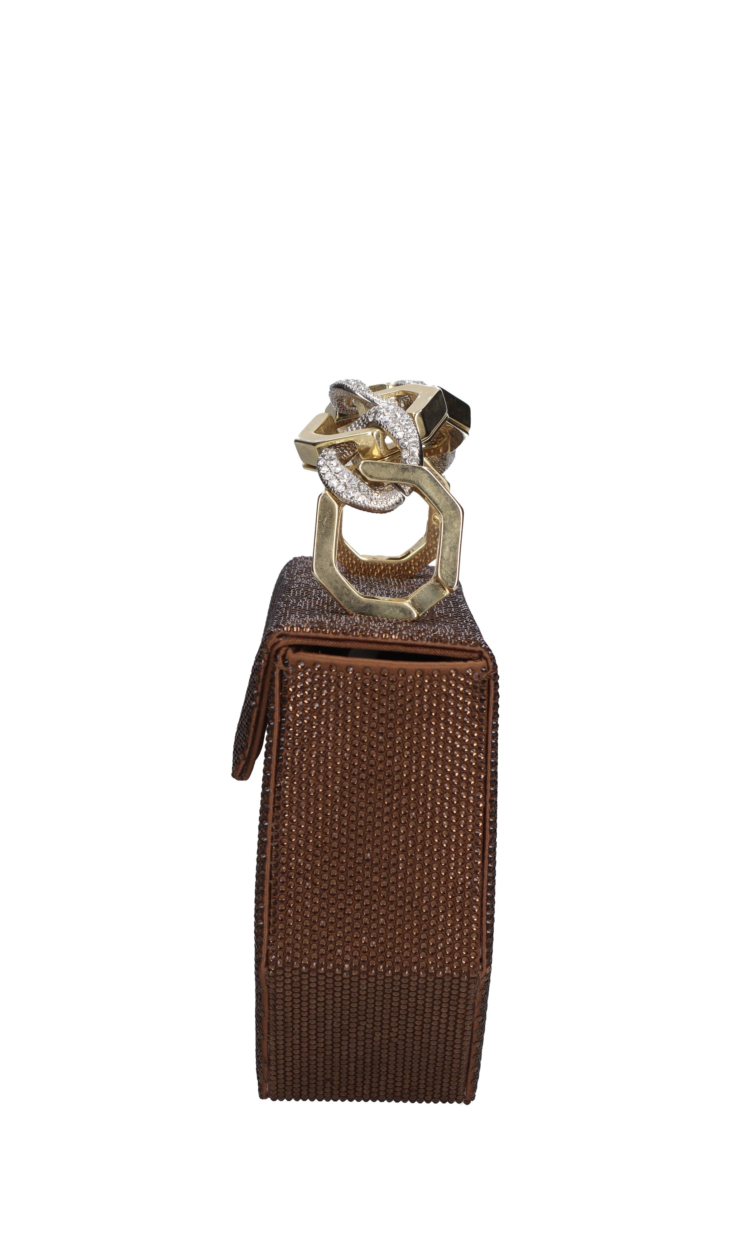 Borsa Octo satin in tessuto e strass 