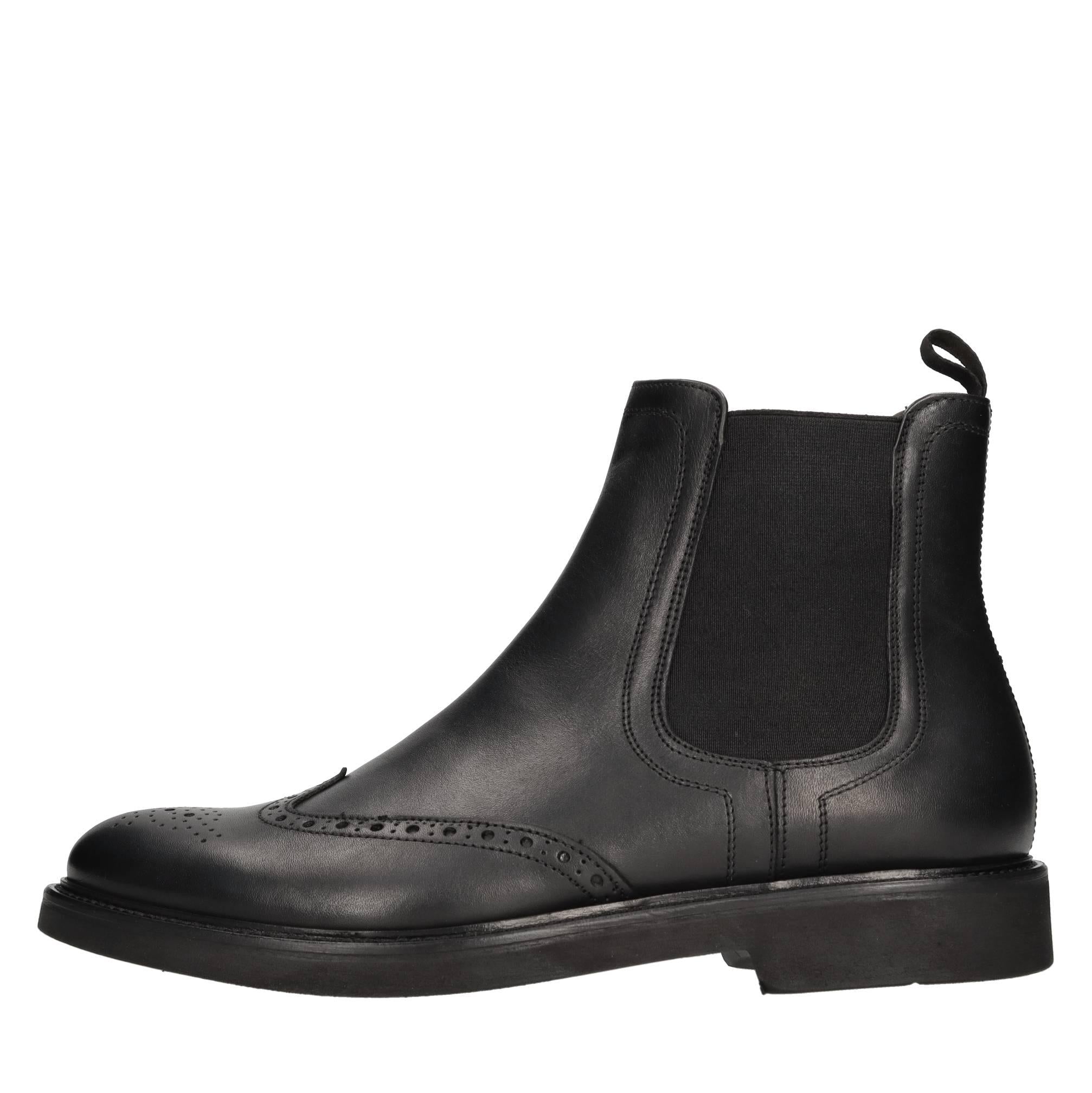 Stivaletti beatles in pelle e tessuto 