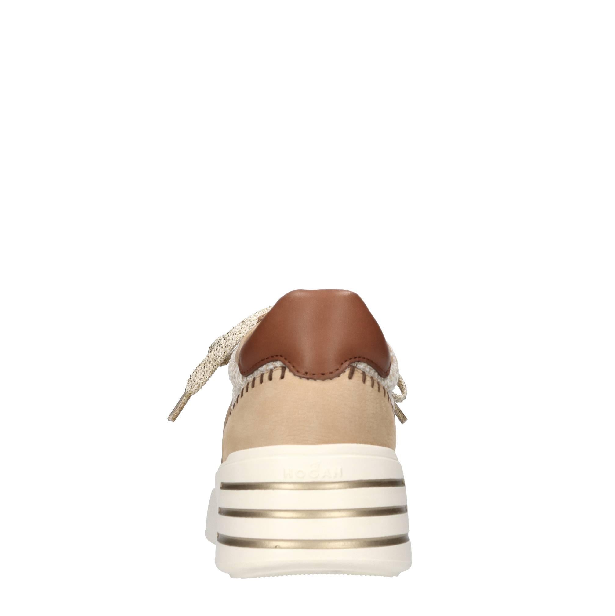 Sneakers in pelle e tessuto 