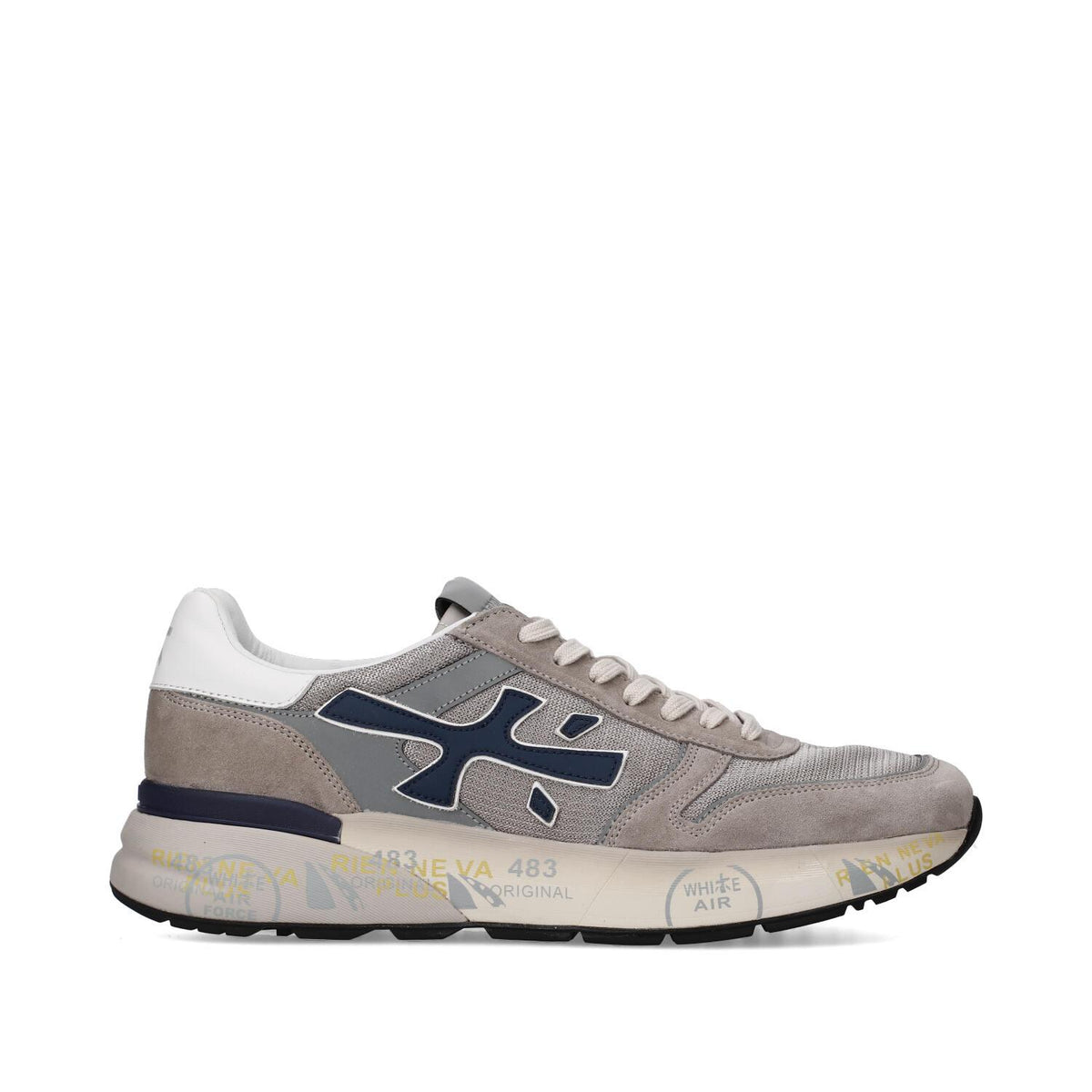 Sneakers in pelle ecopelle e tessuto 