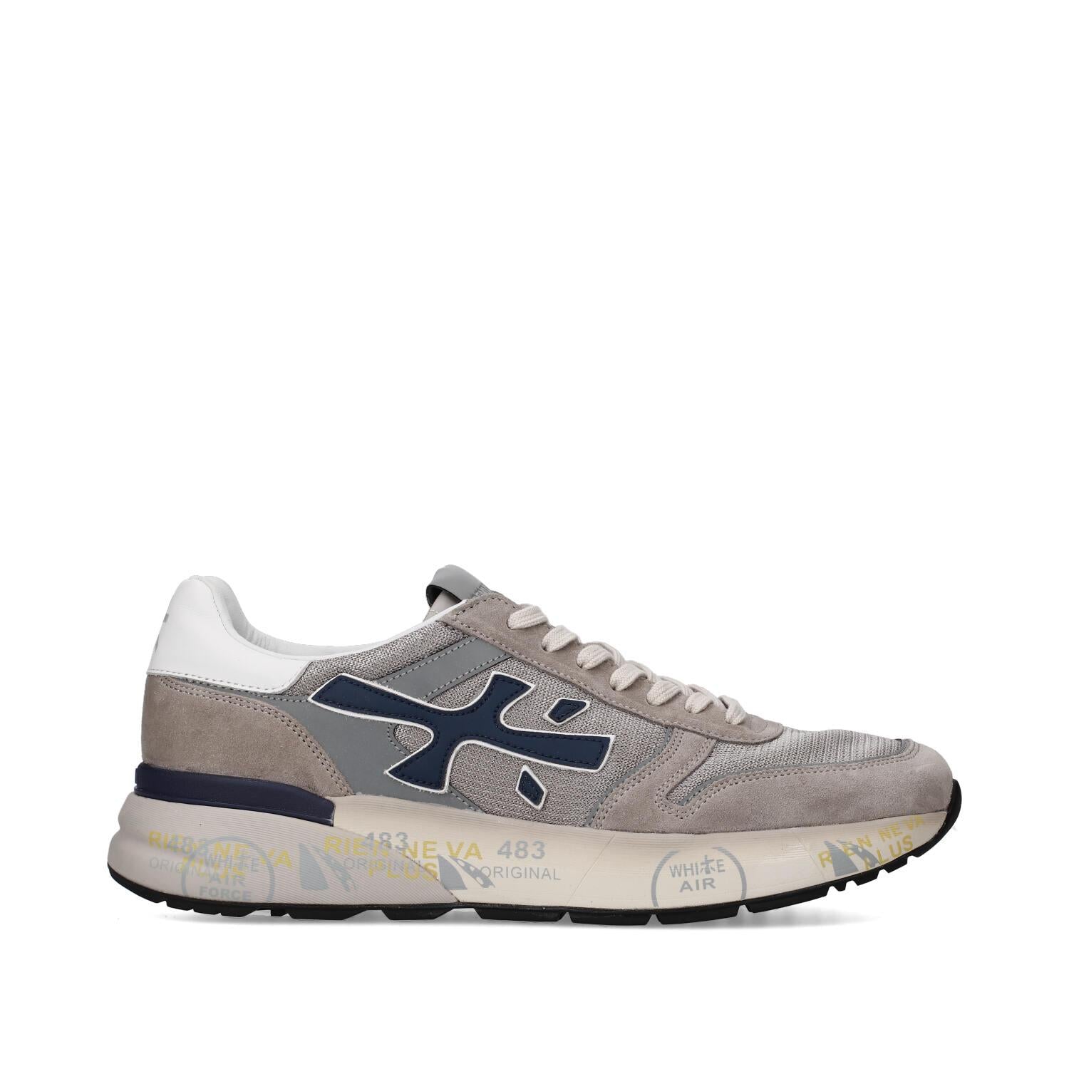 Sneakers in pelle ecopelle e tessuto 