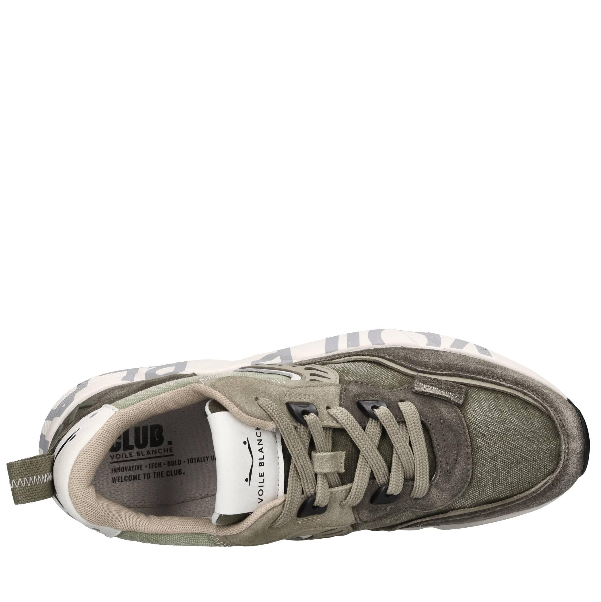 Sneakers in camoscio e tessuto 