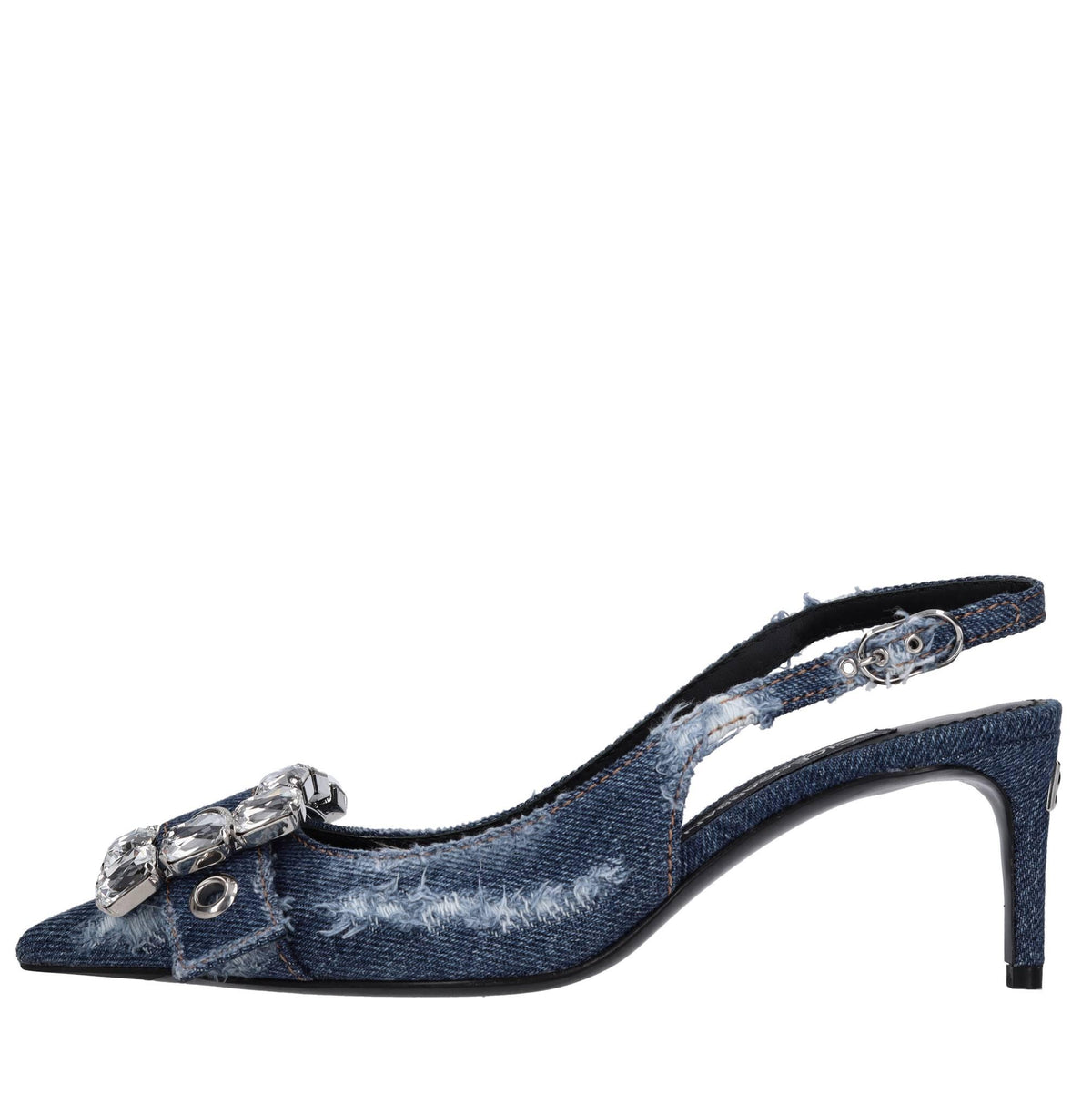 Décolleté slingback in tessuto 