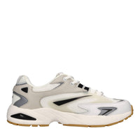 Sneakers in pelle e tessuto 