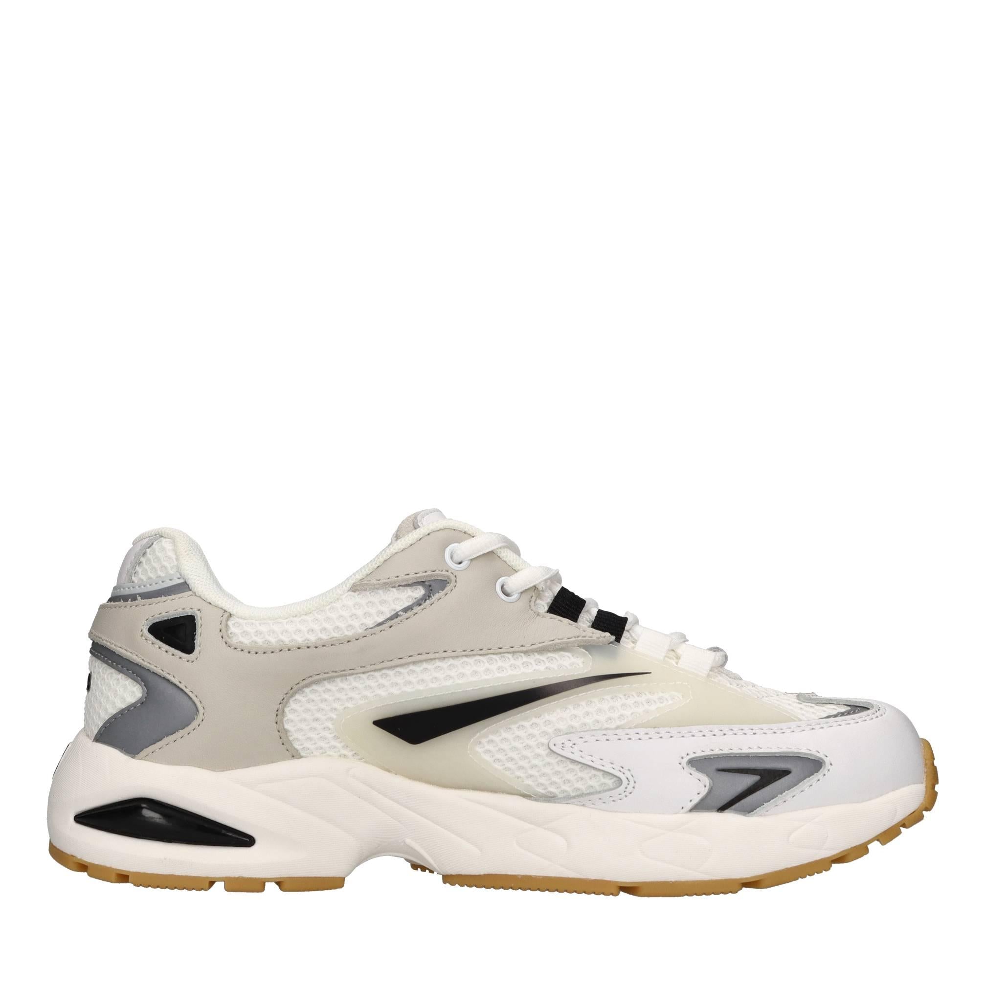 Sneakers in pelle e tessuto 