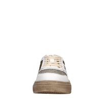 Sneakers in pelle e tessuto 