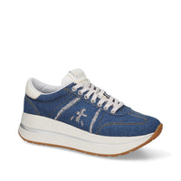 Sneakers in tessuto ecopelle e strass 
