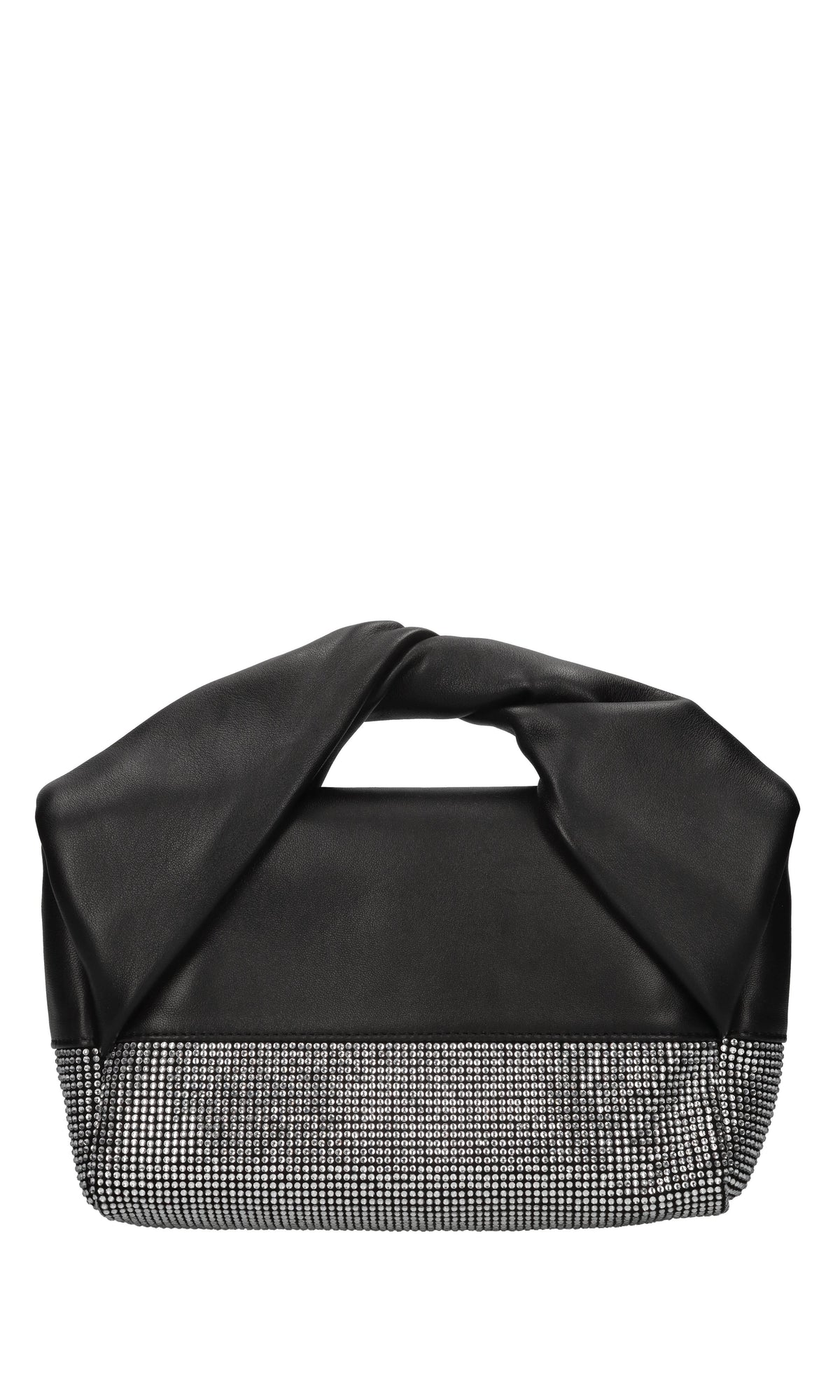 Borsa Twister in pelle e strass 