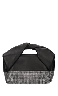 Borsa Twister in pelle e strass 