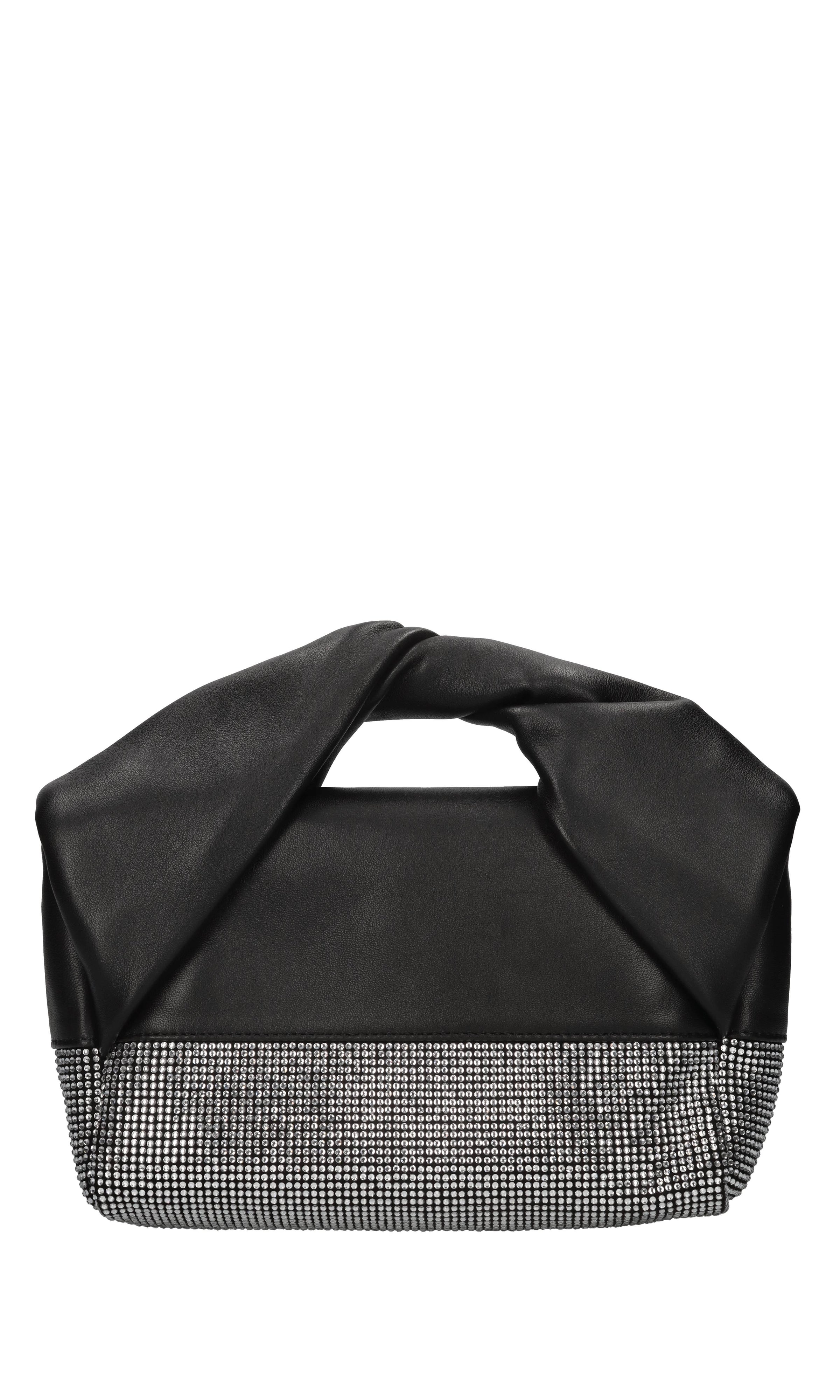 Borsa Twister in pelle e strass 