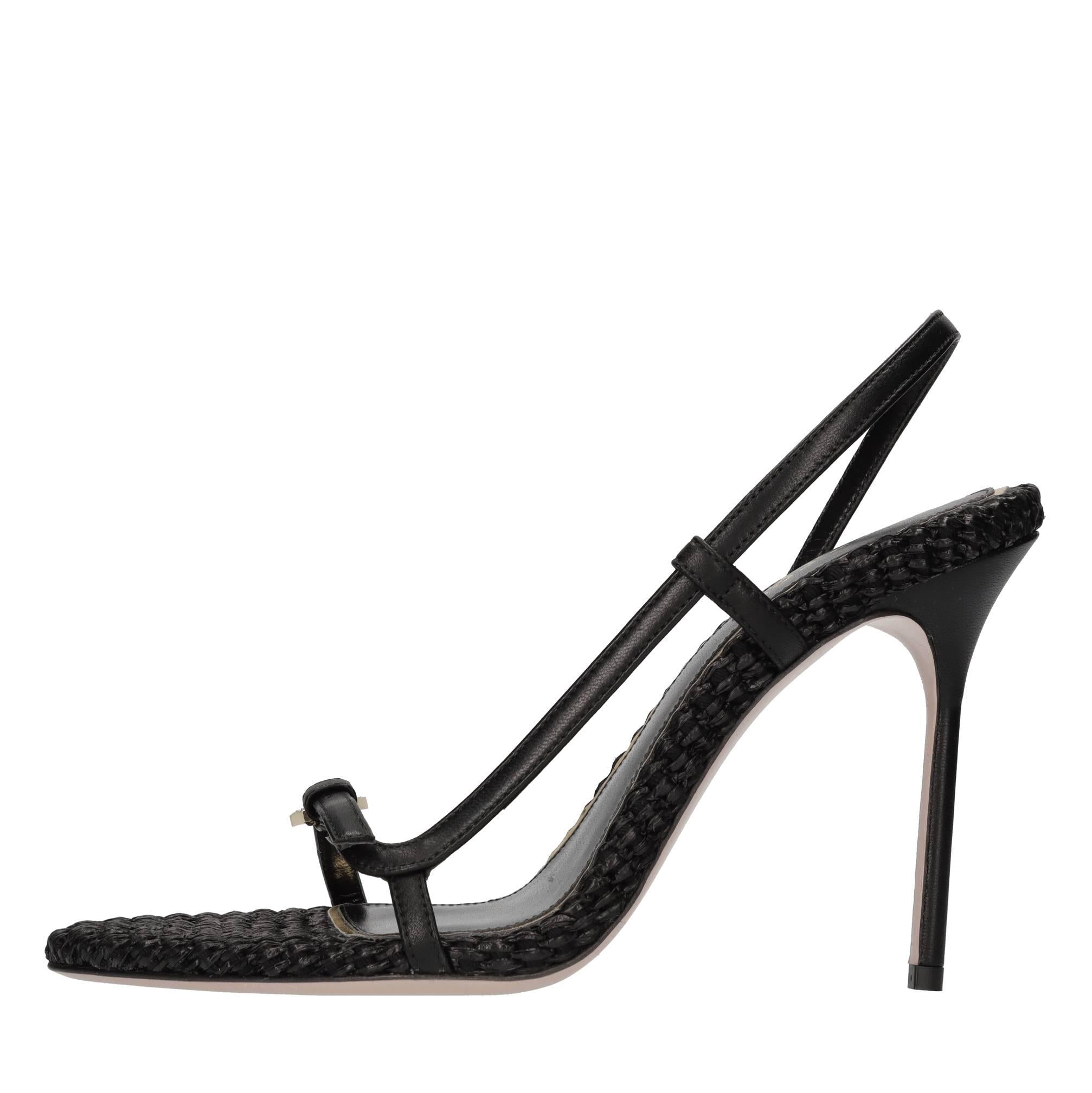 Sandali in pelle e rafia 