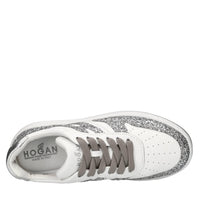 Sneakers in pelle e glitter 