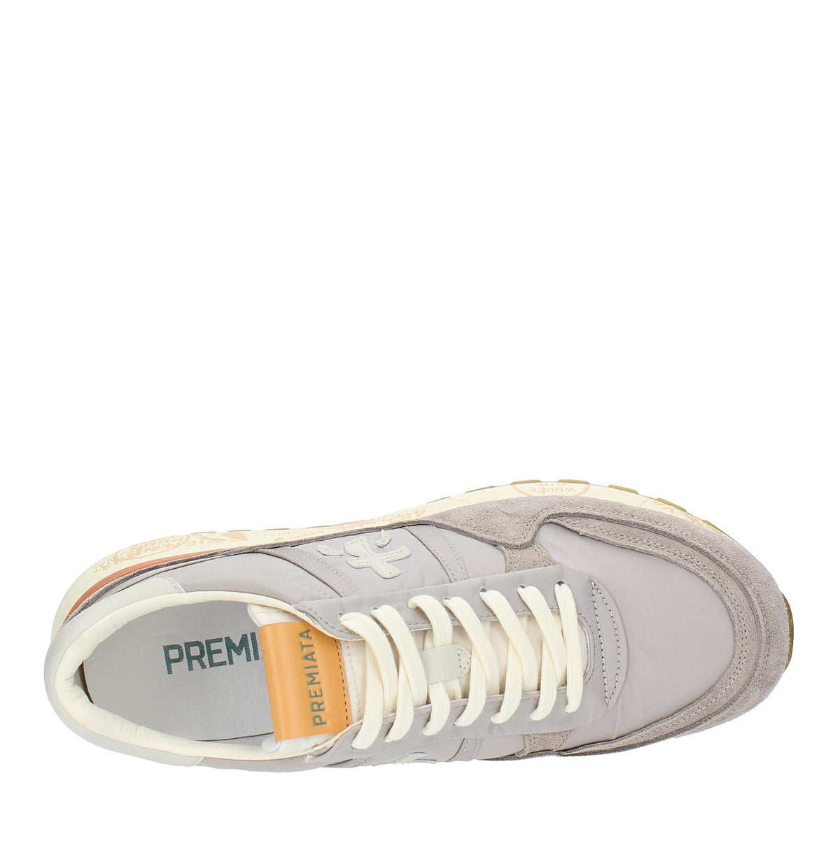 Sneakers in camoscio e tessuto 