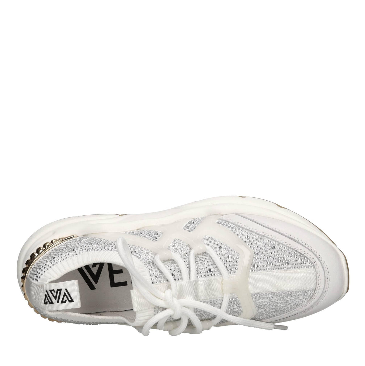 Sneakers in pelle e tessuto 