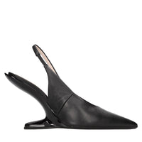 Décolleté slingback in pelle 