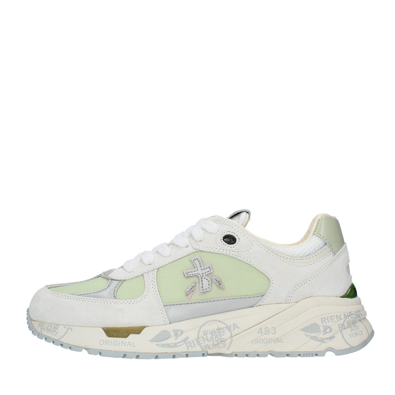Sneakers in pelle, camoscio e tessuto 