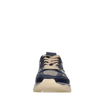Sneakers in pelle e tessuto 
