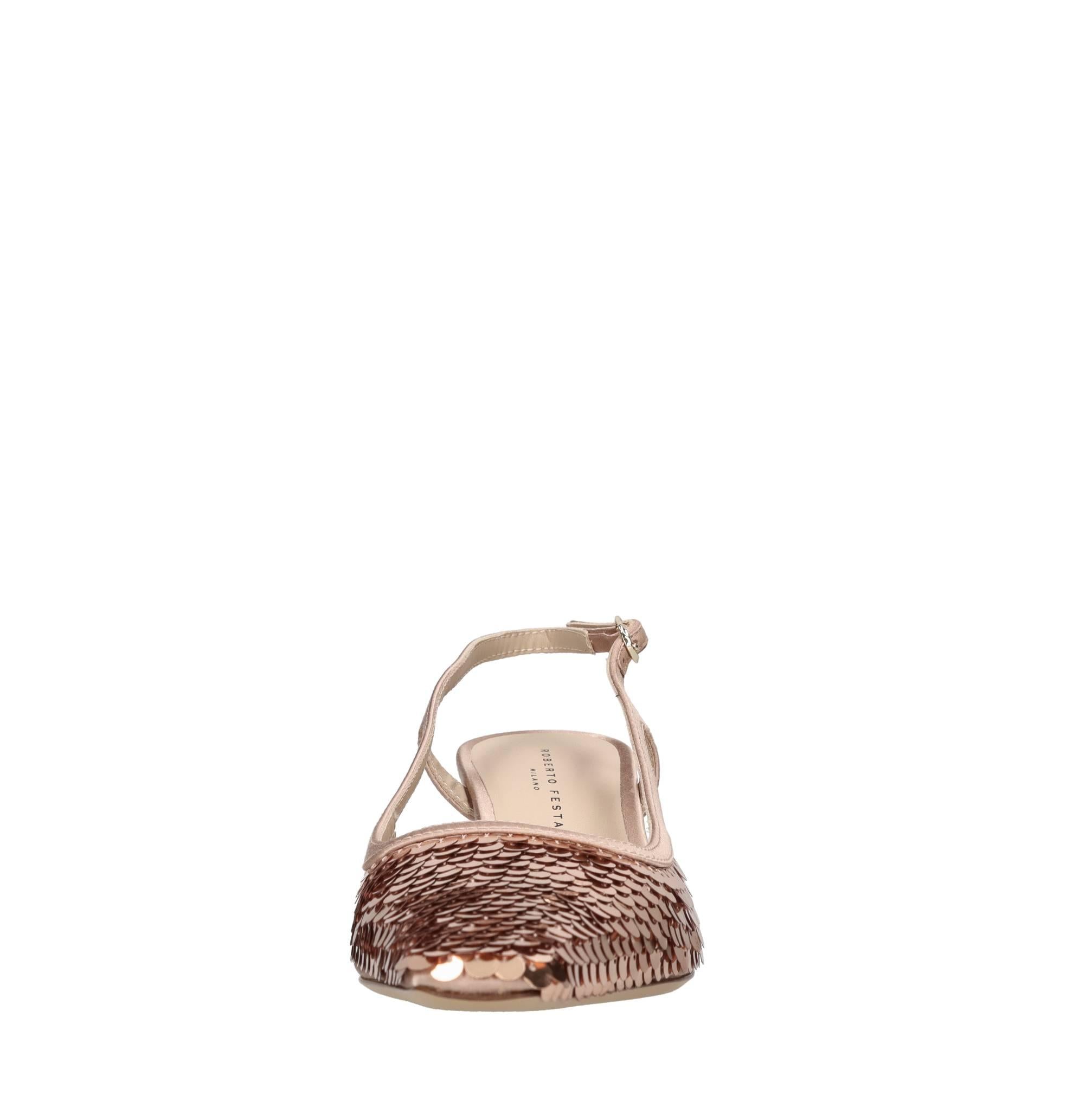 Décolleté slingback in raso e paillettes 